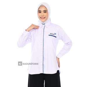 Kemeja BKKBN/Seragam kerja putih/Baju kerja lengan panjang/Seragam BKKBN Pria dan Wanita/Baju BKKBN