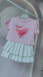 Cute Crop Top for Kids Girls 5-12 Years Old Korean Style Trendy Cotton Cropped Blouse Tops for Girls