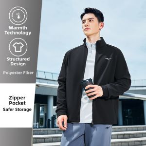 Erke | Mens Autumn Thickened Stand Collar Sporty Knit Jacket