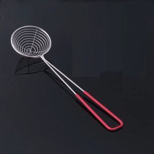 Stainless Steel Strainer Filter Kitchen Colander with Red Handle for Kitchen Food