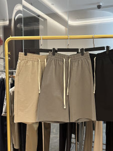 Cool Feeling Quick Dry Breathable Mens Simple Casual Elastic Waist Sports Shorts Five-Quarter Length Summer New Style