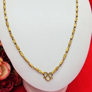 สร้อยคองานดิบทองเหลือลายปล้องเงาคั่นปล้องจิกตัดลาย ความยาว 24 นิ้ว งานดิบไม่ได้ชุบ ทองเหลืองโบราณ งานคลาสสิค พร้อมส่ง