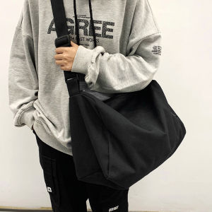 Womens Messenger Bag Ins Minimalist Japanese Style Working Style Bag Large Capacity Shoulder Bag Canvas Bag Casual Solid Color Single-Shoulder Bag