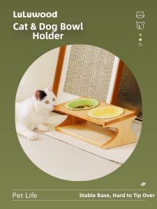 luluwood | Anti-spill Neck Protecting Pet Bowl Riser