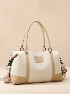 กระเป๋าเดินทางทรงโตต์ความจุขนาดใหญ่สำหรับผู้หญิง กระเป๋าเดินทางแบบสะพายไหล่ข้างเดียว กระเป๋าใส่ของสำหรับออกกำลังกาย กระเป๋าเดินทางแบบลำลอง