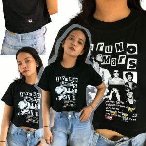 Bruno Mars Crop Tee | Main Oods | Crop Top YK2 | Kaos Skena Kaos Hitam Putih