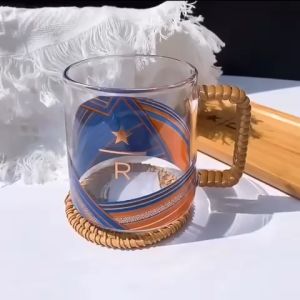 Starbucks Reserve Bamboo Weaving Glass Cup with Coaster Gift Box