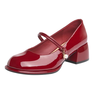 Josiny | French Style Mary Jane Shoes Red