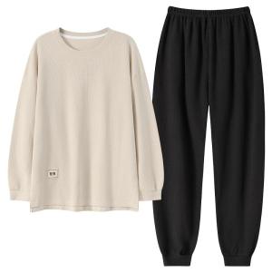 Bộ đồ ngủ nam MiiOW bằng cotton dài tay dáng rộng thoải mái mặc thường ngày - mùa thu đông