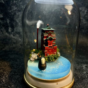 Original Handmade Miniature Scene Model Decorative Figurine Oil House Illusion Handmade Craft Scene Model Souvenir Gift