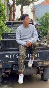 CELANA PANJANG CARGO PDL LORENG ARMY GREY GOMBRANG KAKI LEBAR PRIA DEWASA - CELANA BAGGY REGULER STANDAR COWOK SKENA