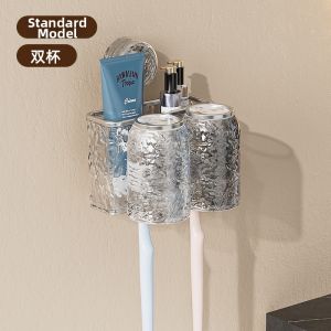 HALEXIONG | Wall-mounted No-drilling Toothbrush and Cup Holder Rack