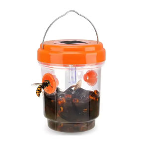 Outdoor Solar Powered Wasp Trap Waterproof Garden Mosquito Zapper Reusable Fruit Fly Catcher Safe Non-Toxic Insect Bee Trap