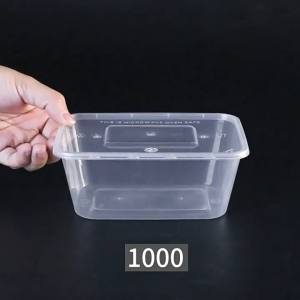 Takeaway box bento box hawker packing with Lids Plastic Food Containers for Takeaway and Meal Packaging