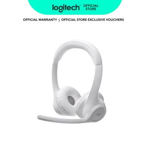 Logitech Zone 300 Wireless Bluetooth Headset With Noise-Canceling Microphone Compatible with Windows Mac Chrome Linux iOS Android – Black/Off-White/Rose