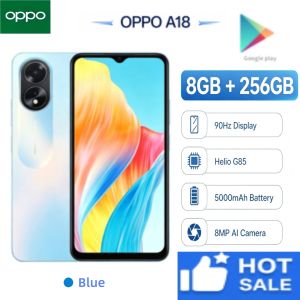 OPPO | 2026 new OPPO A18 4G Smartphone 6.56in 90Hz Display Helio G85 5000mAh Battery 8MP AI Camera Dual SIM 128GB Storage IP54