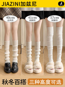 White Foot Sock Bunching Socks Womens Autumn and Winter Thickened Leg Warmer Y2g Japanese Style Calf Socks with Shark Pants Snow Boots