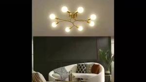 Nordic Artistic Modern Golden Ceiling Light 4/6/8 Heads For Living Room Dining Hall Bedroom Restaurant Entrance Aisle Hotel Lamp