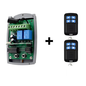 Universal 433.92MHz Garage Door Opener Set Complete Receiver + Transmitter + Antenna Kit for Gate Door Controller Replacement