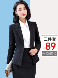 Bộ Đồ Vest Dài Tay Cho Nữ Bộ Đồ Công Sở Thường Ngày Màu Đen Ôm Vừa Vặn Dành Cho Sinh Viên Đại Học Phong Cách Công Sở Phong Cách Hàn Quốc Mùa Xuân Thu