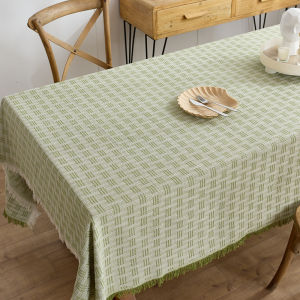 Cotton Linen beige Tablecloth Square Table decor Burlap Table  Covers with Tassel for Kitchen Dinning Picnic Wedding Party