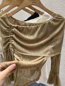 เสื้อผ้าป้องกันแสงแดดแขนยาวทรงเข้ารูปสําหรับผู้หญิง ดีไซน์ไม่สมมาตรไม่สม่ําเสมอ ลดราคาจากแบรนด์อื่น ๆ