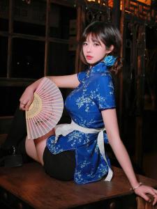 New Chinese Style Cheongsam Dress Halloween Christmas Cosplay Uniform Soft Girl Maid Skirt Short Cheongsam Daily Wear