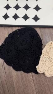 Japanese Handmade Hollow Out Knitted Flower Top Hat Womens Spring Summer Artistic Versatile Cap Retro Ethnic Style Pullover Cap