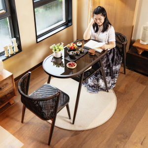 ST MIRREN | New Chinese Style Black Walnut Wood Tea Table For Small Balcony Home Use
