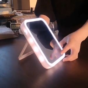 LED Makeup Mirror 3 Color Lighting Rechargeable Beauty Mirror Portable Touch Screen Vanity Mirror