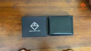 Ví nam dáng đứng da bò Nappa hạt cao cấp PQ Leather PV15 da thật full hộp làm quà tặng bảo hành 12 tháng