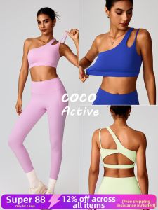 One-shoulder Removable Pad Moderate-support Sports Bra