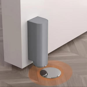 Heavy Duty Magnetic Door Stopper Stainless Steel Doorstop Black Without Punching Door Suction Door Hardware Touch Door Holder