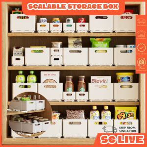 【SG Stock】 Scalable Storage Box Organizsation Box Wardrobe Kitchen Living Room Storage Boxes Organizer