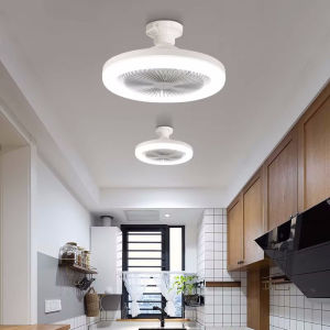 Angelila 30W Ceiling Fan Light Modern E27 LED Bulb 2 in 1 Multi Function Lighting Fans Lamp for Bedroom Living Kitchen Toilets