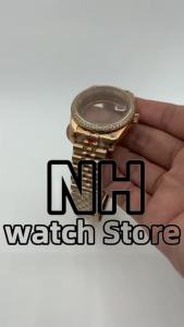 NH35 Watch Case 36mm Polished case Diamond Bezel Silver RoseGold Sapphire Glass Fit NH34 NH35 NH36 ETA2824 PT5000 Movement