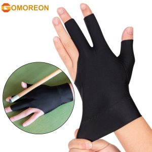 GOMOREON 1Pcs Billiard Gloves 3 Open Fingers Billiards Glove Pool Cue Gloves Spandex Lycra for Left Hand Hand Men Women