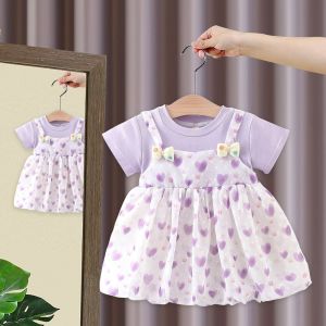 ชุดเดรสเด็กผู้หญิงฤดูร้อน แขนสั้น ชุดเจ้าหญิง เสื้อผ้าเด็ก ชุดเดรสเด็กผู้หญิง แขนสั้น วัย 6-12 เดือน ชุดเด็ก แฟชั่น