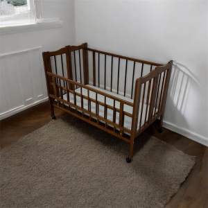 EWJ BB3 Baby Cot / Katil Bayi / Full Solid White & Cappuccino Murah Cantik Morden