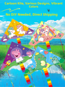 2024 New Handheld Kite Cartoon Pattern Easy to Fly with Micro Wind Handheld Line Reel Small Kite for Sports And Fitness