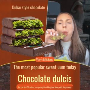 100% Original✨【Healthy Low-Calorie】Dark Chocolate with Pistachio Filling/Real Cocoa Butter/Smooth & Crunchy Center/Rich Flavor/Trans Fat-Free/Delicious Dessert