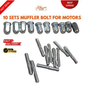 10 Sets Genuine Exhaust Muffler Stud Bolt With Nut For Motors 6x35 6x22 Universal Heavy Duty