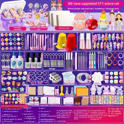 Stone-like No-bake No-fire Air Dry Clay Set with Acrylic Paint Universal Color
