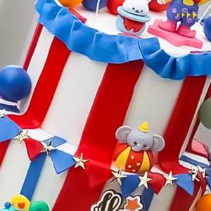 Circus Theme Cake Topper Clown Lion Elephant Balloons For Kids Birthday Baby Shower Party Colorful Clown Themed Decorations Set