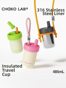 CHAKOLAB | Aesthetic Women Ceramic Insulated Straw Mug Gift
