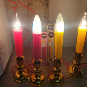 เลือกแบบ (Pack 2 ดวง) พร้อมส่ง Zeazon หลอด เทียนยาว / สั้น แดง เหลือง 15W 220V ขั้วเขี้ยว B15 ขนาด 14.5 x 3 ซม. ศาลเจ้า หิ้งพระ