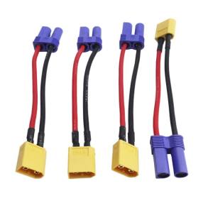 4pcs Adapter XT60 To EC5 Female/Male Plug Connectors 14AWG 100mm Connect for RC Lipo Battery Charger Parts DIY Expand