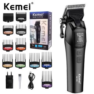 Kemei KM-1858 Professional Hair Clipper Adjustable Electric Cordless Usb Rechargeable Barber Hair Trimmer DLC Blade