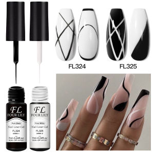 1/2pcs Nail Liner Gel Polish Kit Black White Gold Silver DIY Nail Supplies French Nails Design UV/LED Drawing Painting Gel Glue