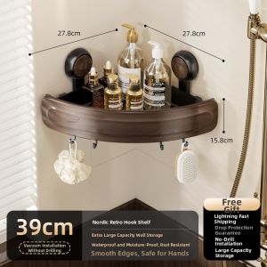 TAILI | Retro Style Suction Cup Triangle Storage Rack Bathroom